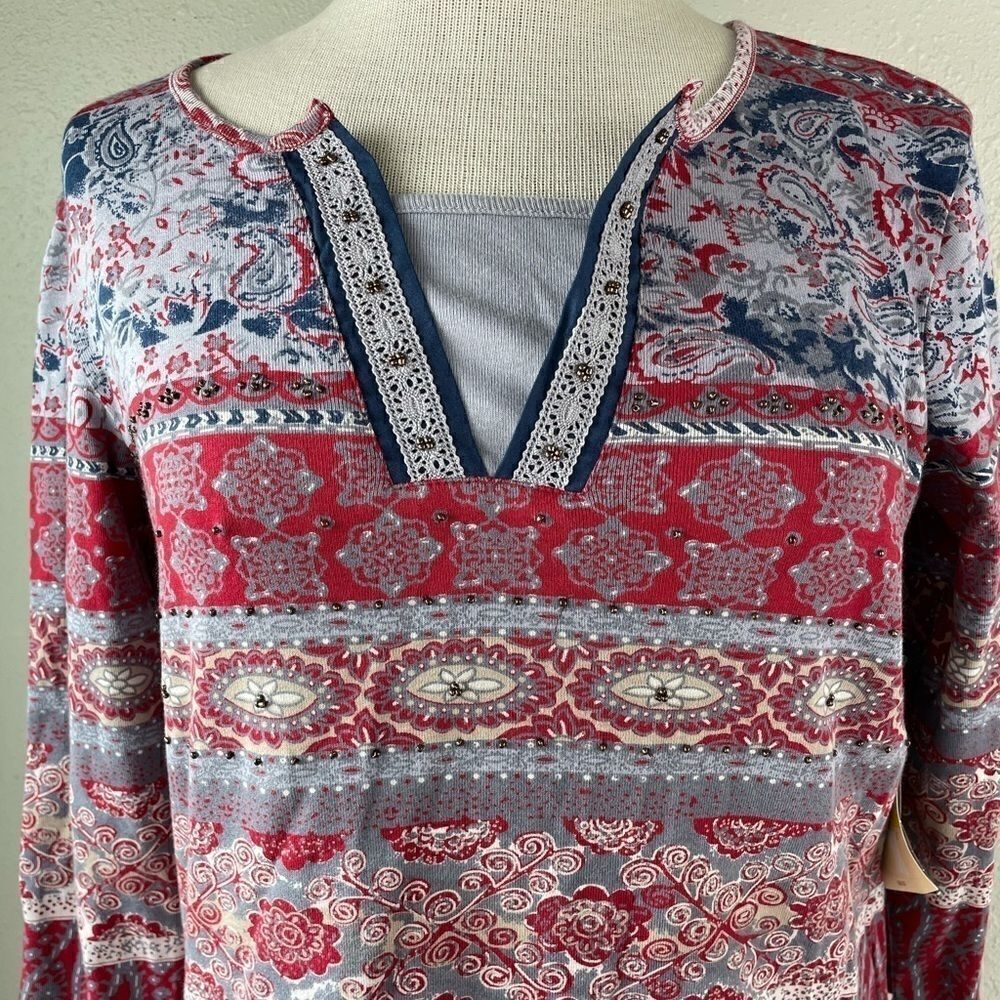 NWT Multiples Boho Style Top Size M - Picture 2 of 10